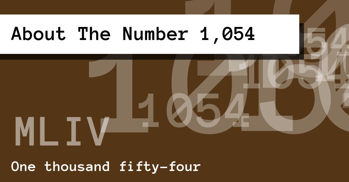 About The Number 1,054