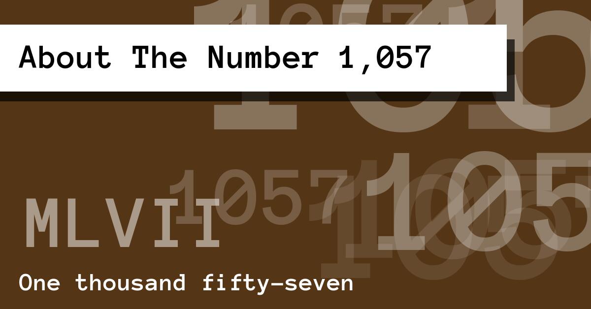 About The Number 1,057
