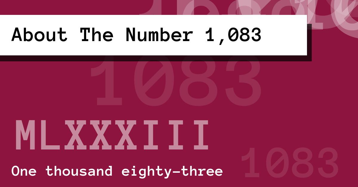About The Number 1,083