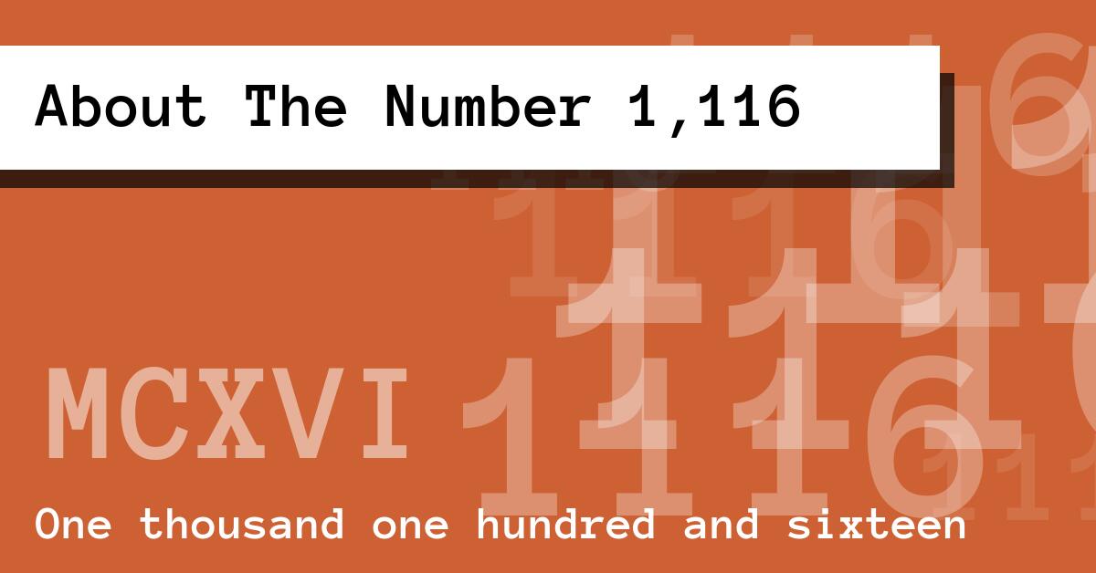 About The Number 1,116