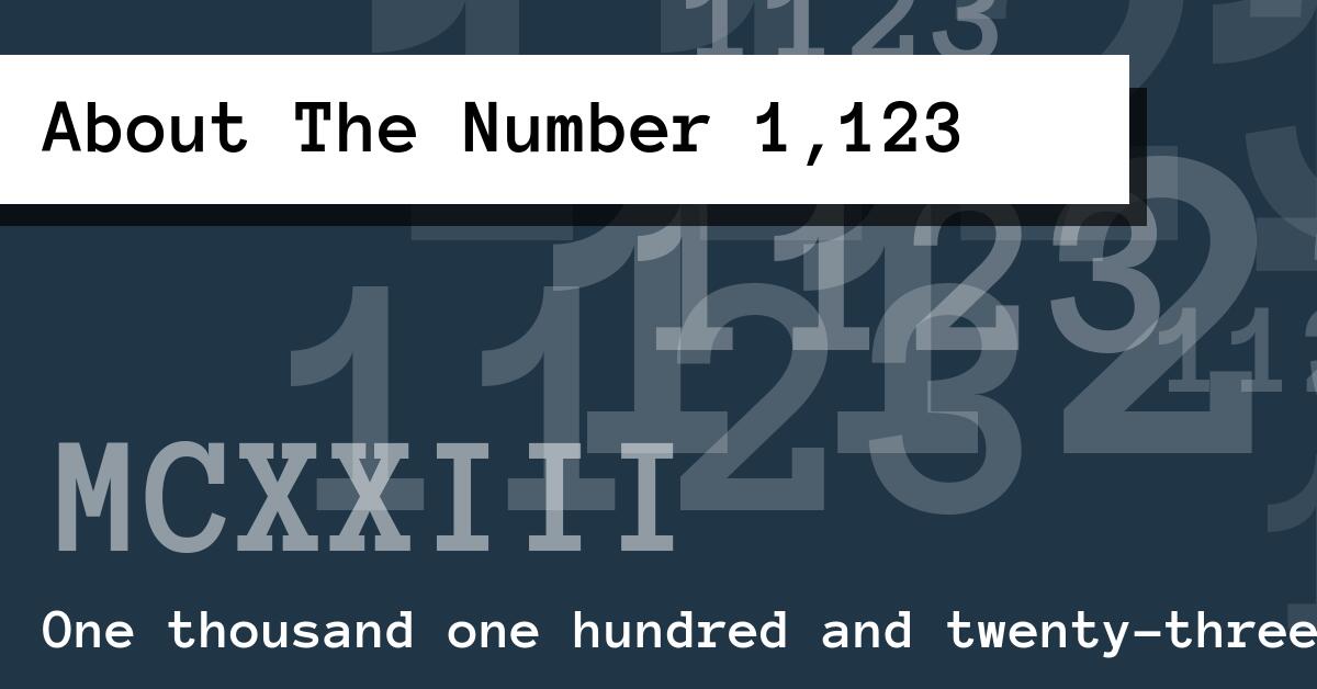 About The Number 1,123
