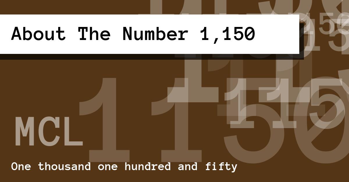 About The Number 1,150