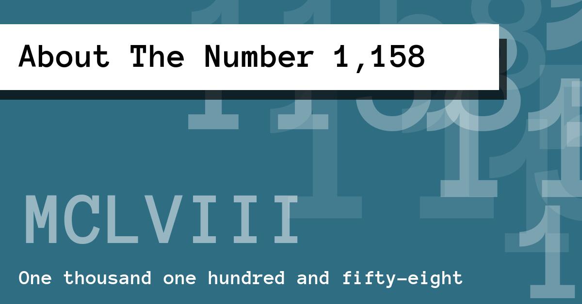 About The Number 1,158