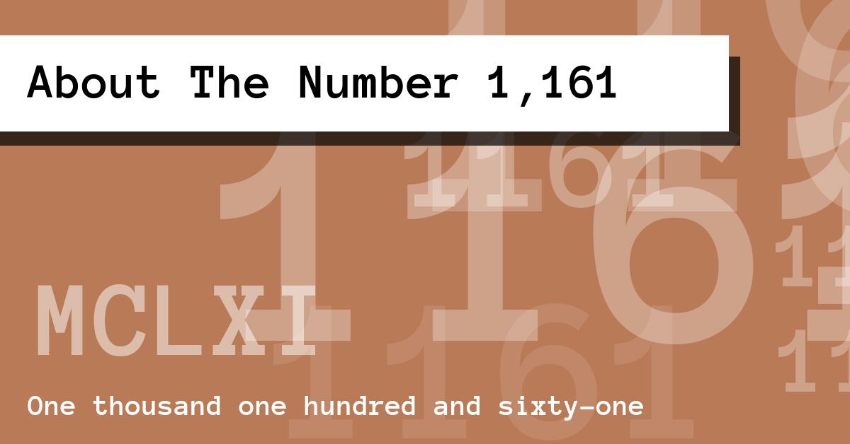About The Number 1,161