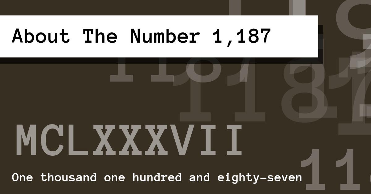 About The Number 1,187
