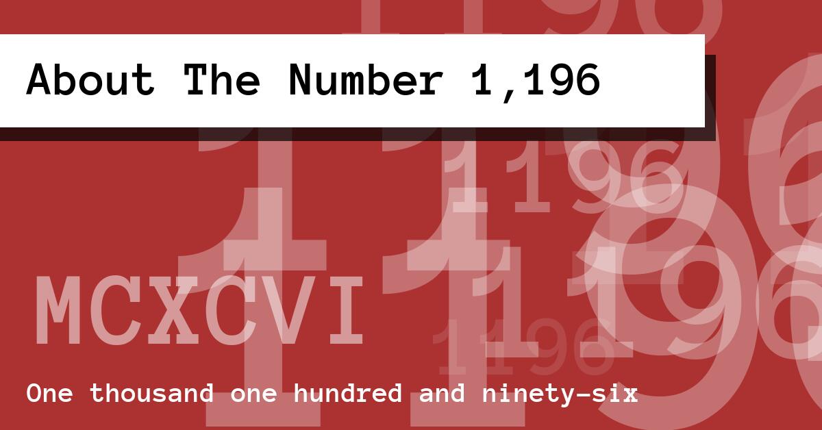 About The Number 1,196