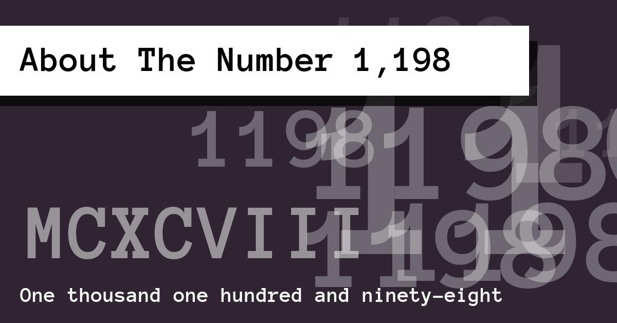 About The Number 1,198
