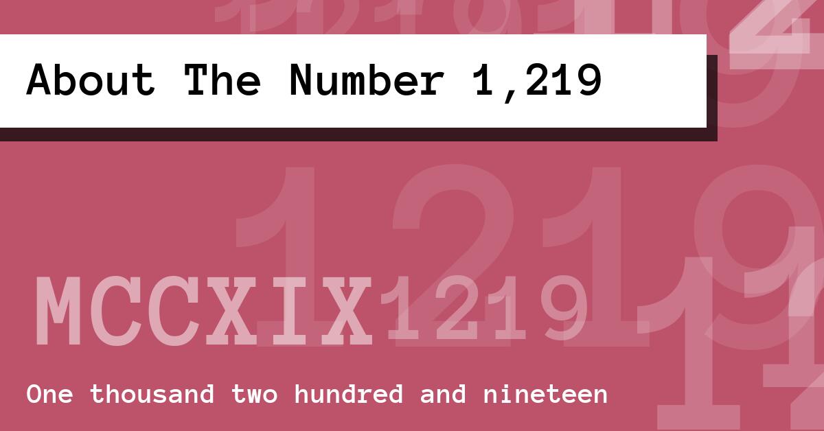 About The Number 1,219