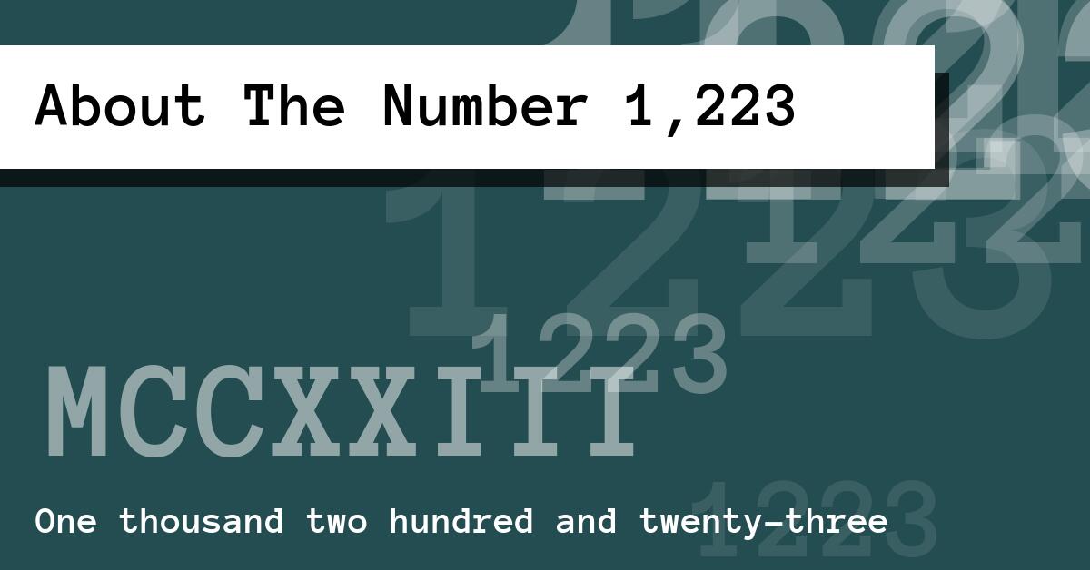 About The Number 1,223