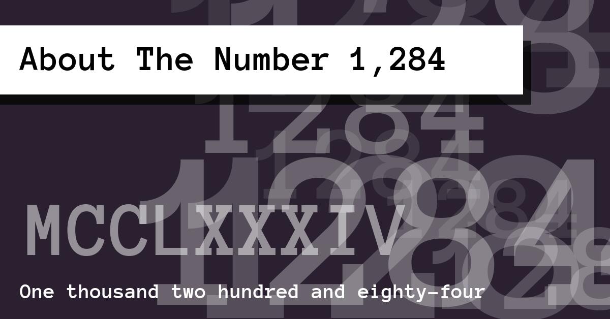 About The Number 1,284