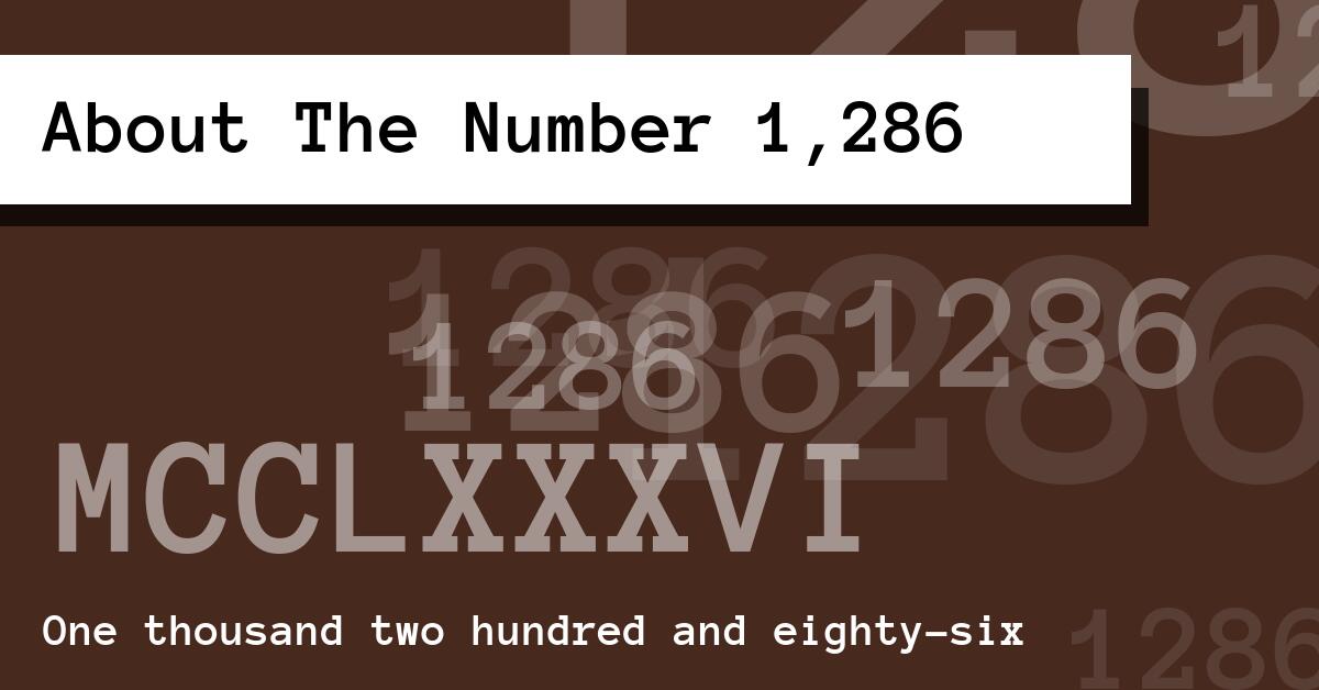 About The Number 1,286