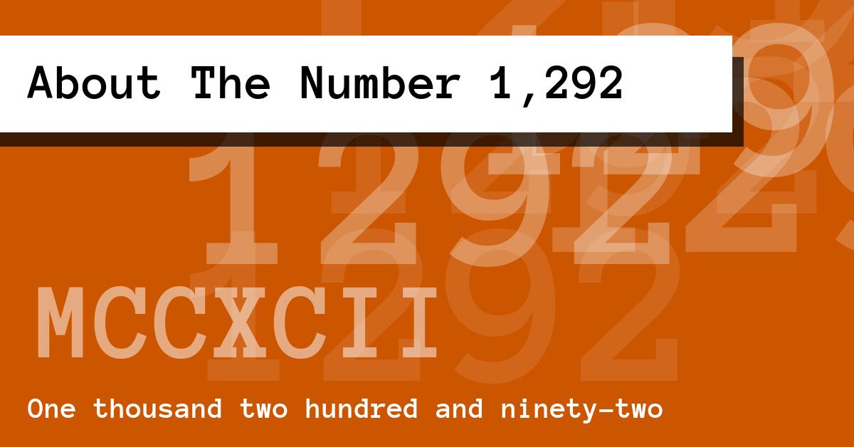 About The Number 1,292