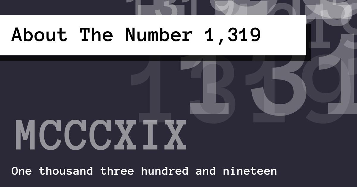 About The Number 1,319
