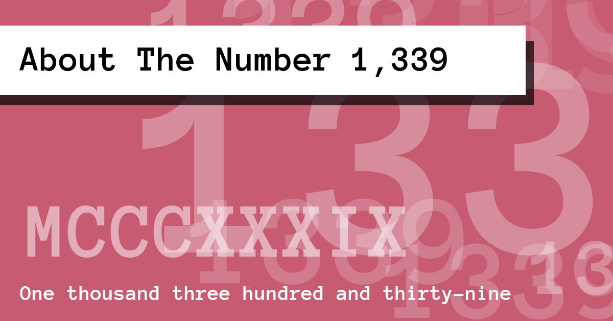 About The Number 1,339