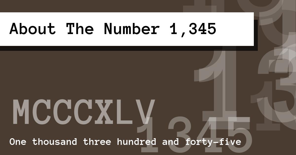 About The Number 1,345