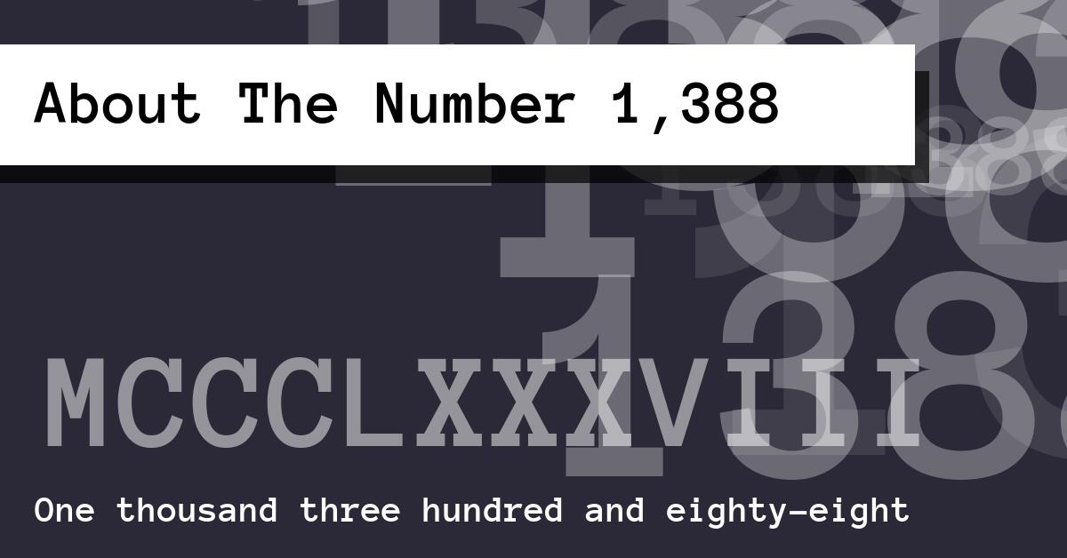 About The Number 1,388