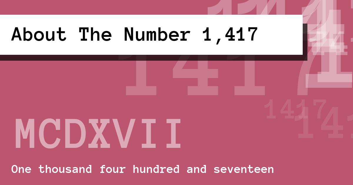 About The Number 1,417