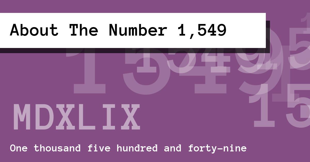 About The Number 1,549