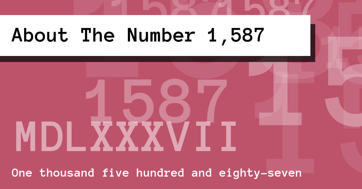 About The Number 1,587
