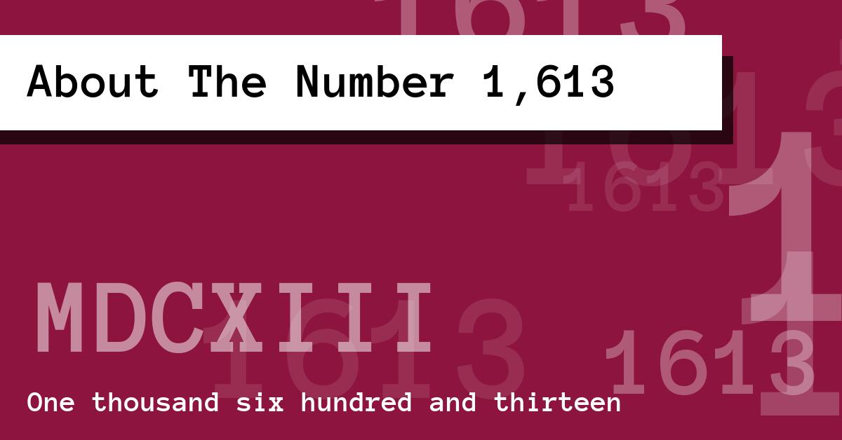About The Number 1,613