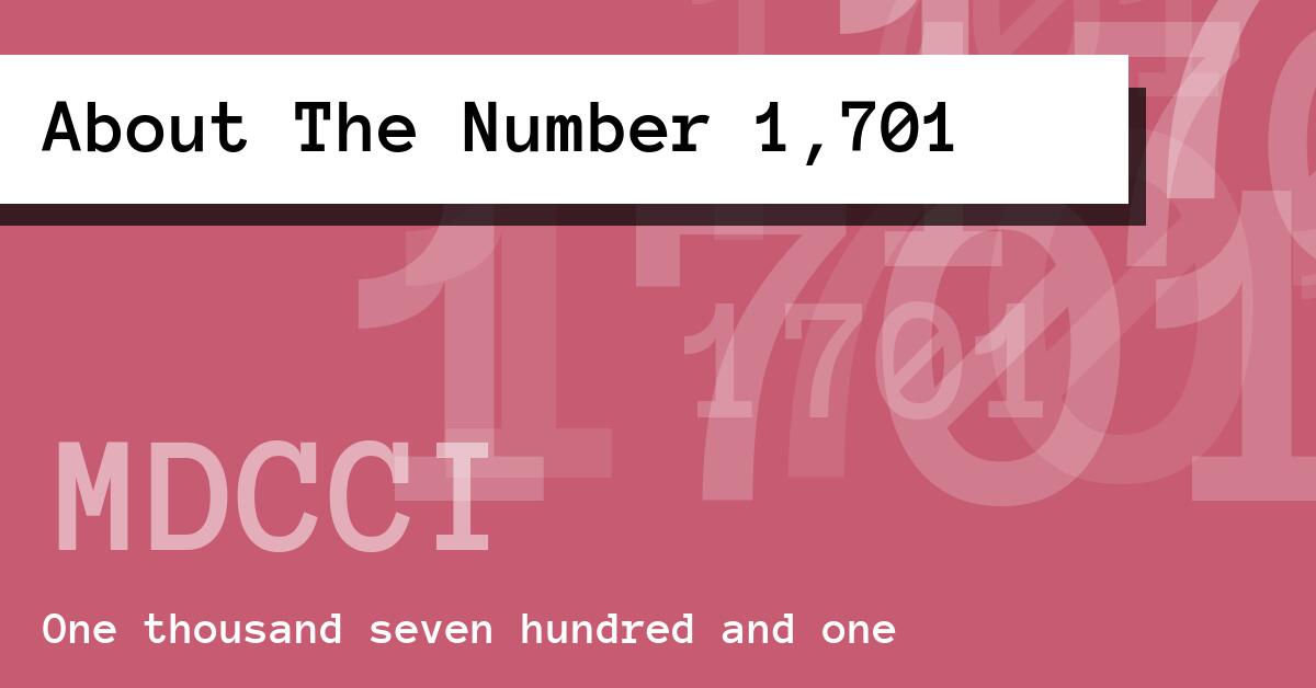 About The Number 1,701