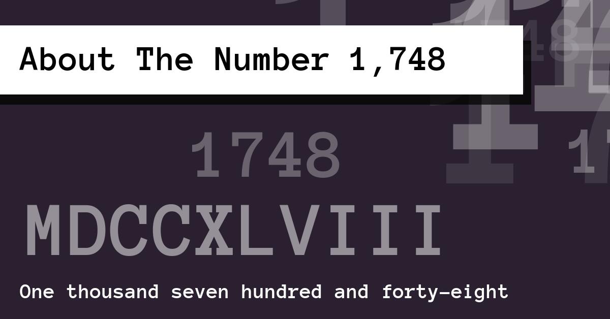 About The Number 1,748