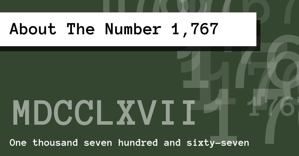 About The Number 1,767
