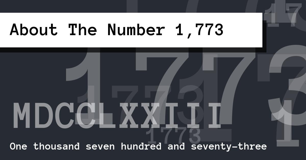 About The Number 1,773