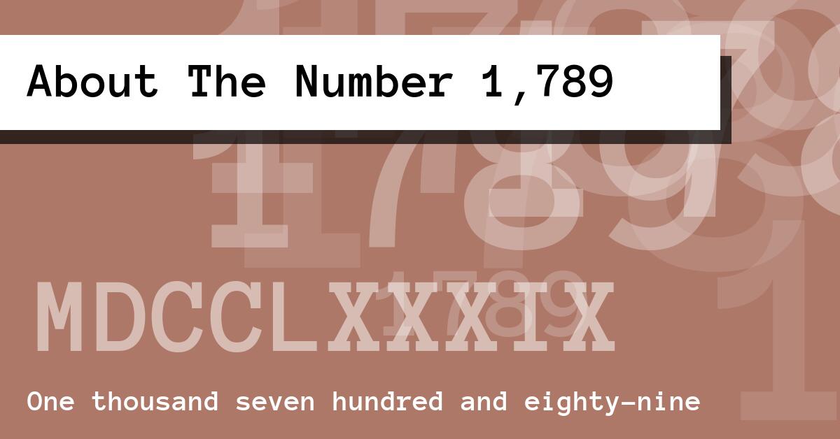 About The Number 1,789