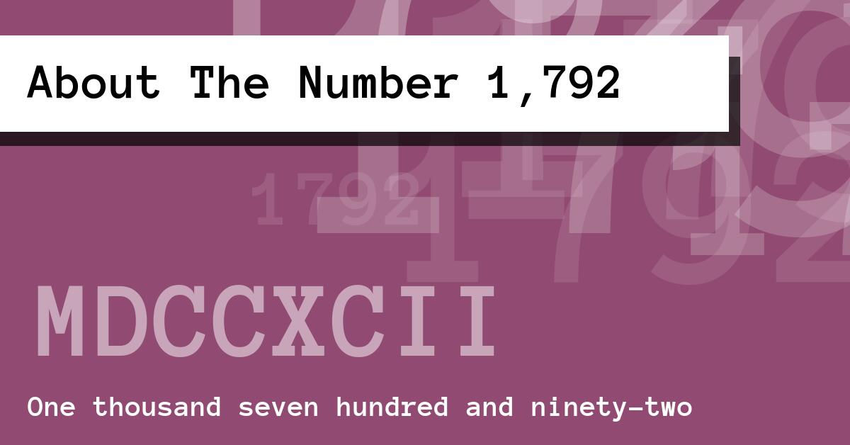 About The Number 1,792