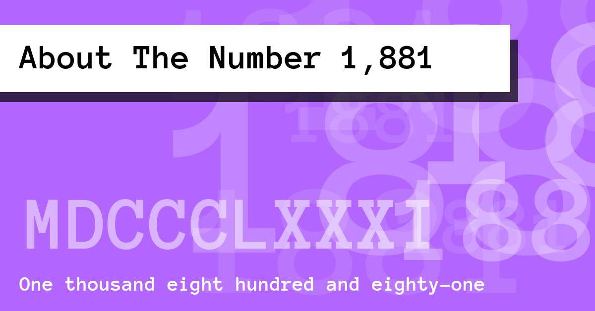 About The Number 1,881