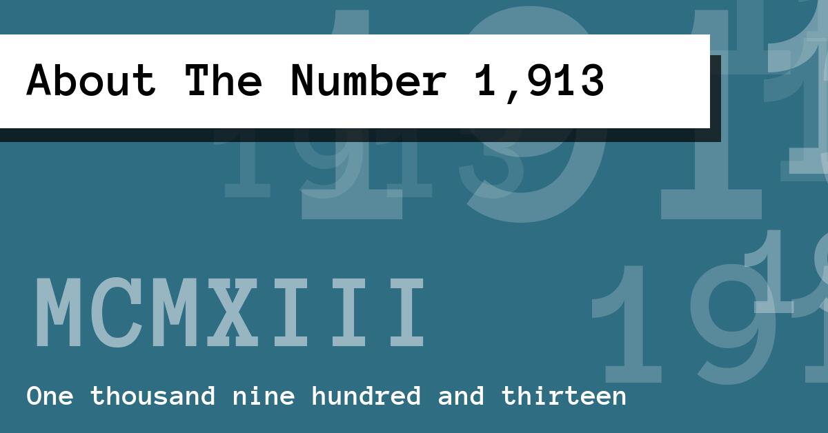 About The Number 1,913