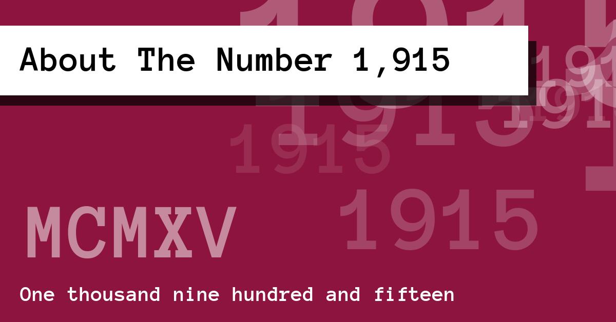 About The Number 1,915