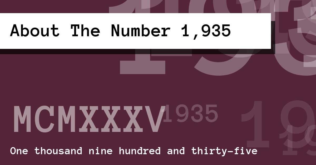 About The Number 1,935