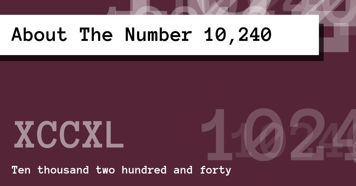 About The Number 10,240