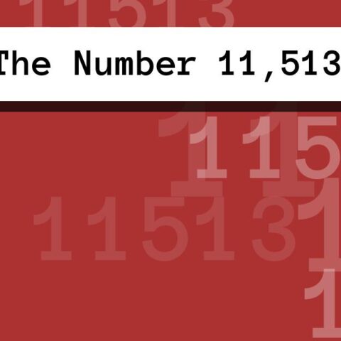About The Number 11,513
