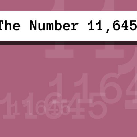 About The Number 11,645
