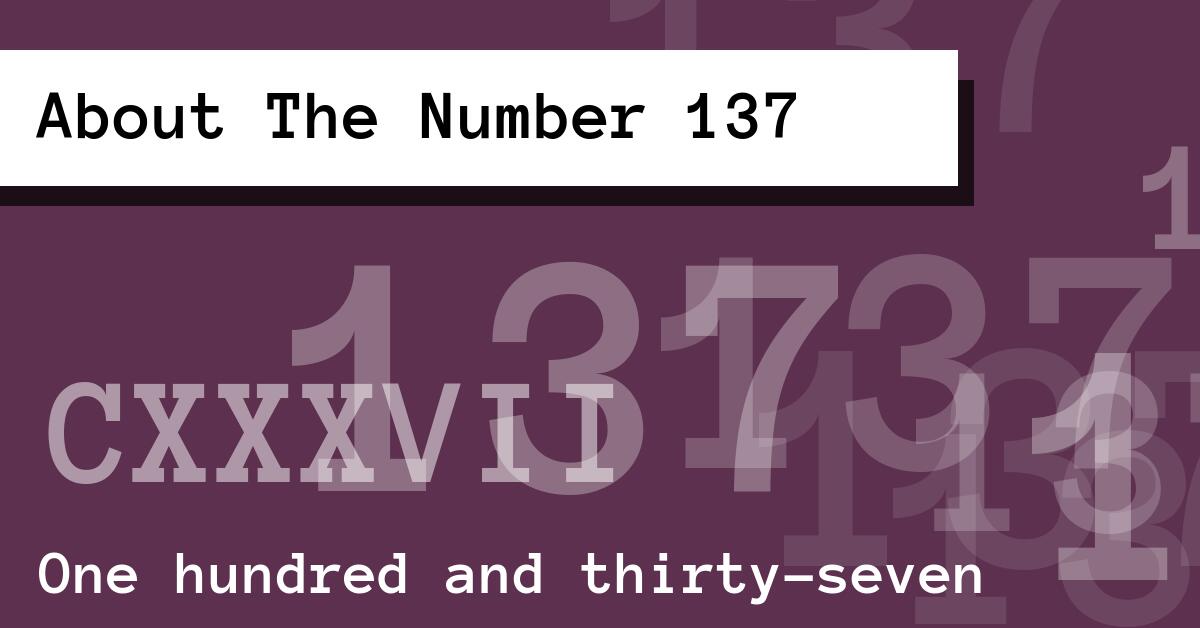 About The Number 137