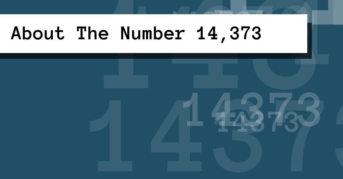 About The Number 14,373