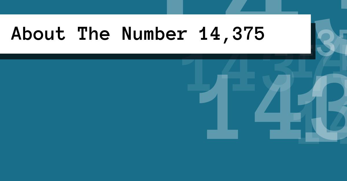About The Number 14,375
