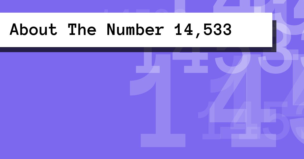 About The Number 14,533