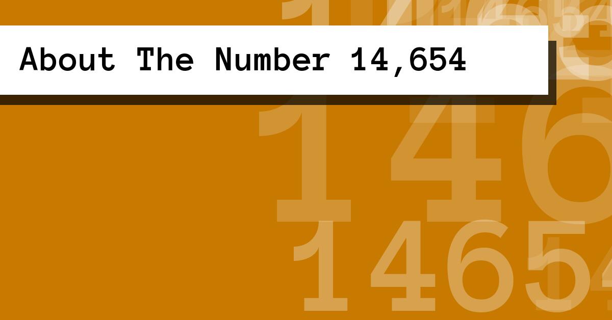 About The Number 14,654