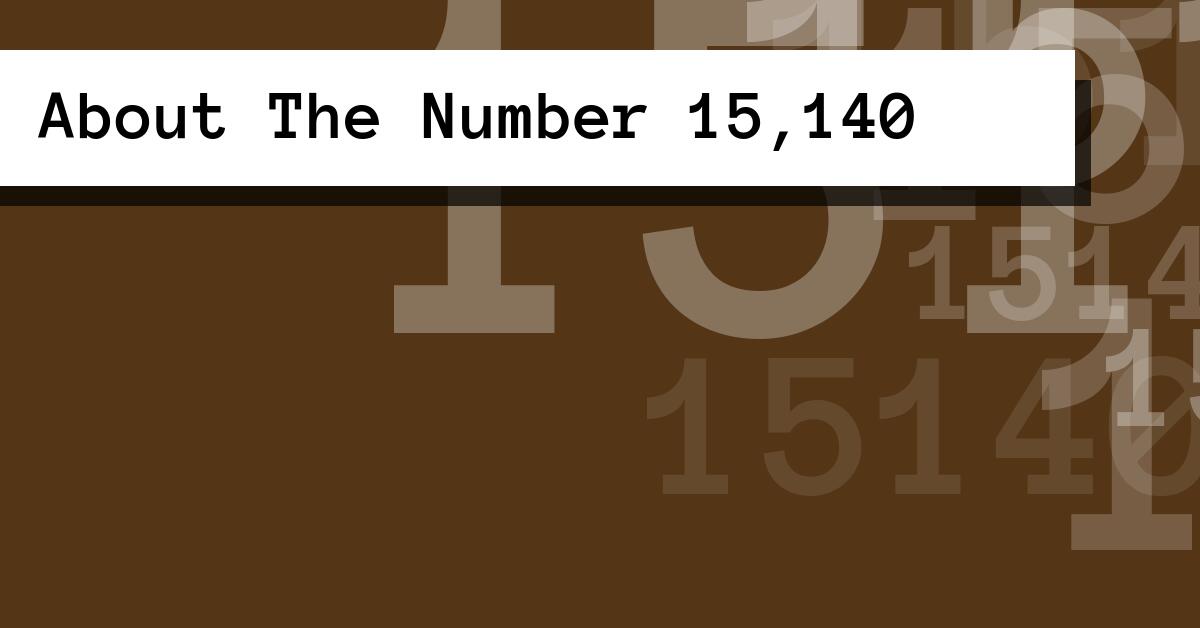 About The Number 15,140