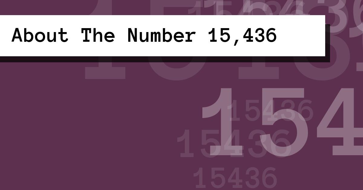 About The Number 15,436