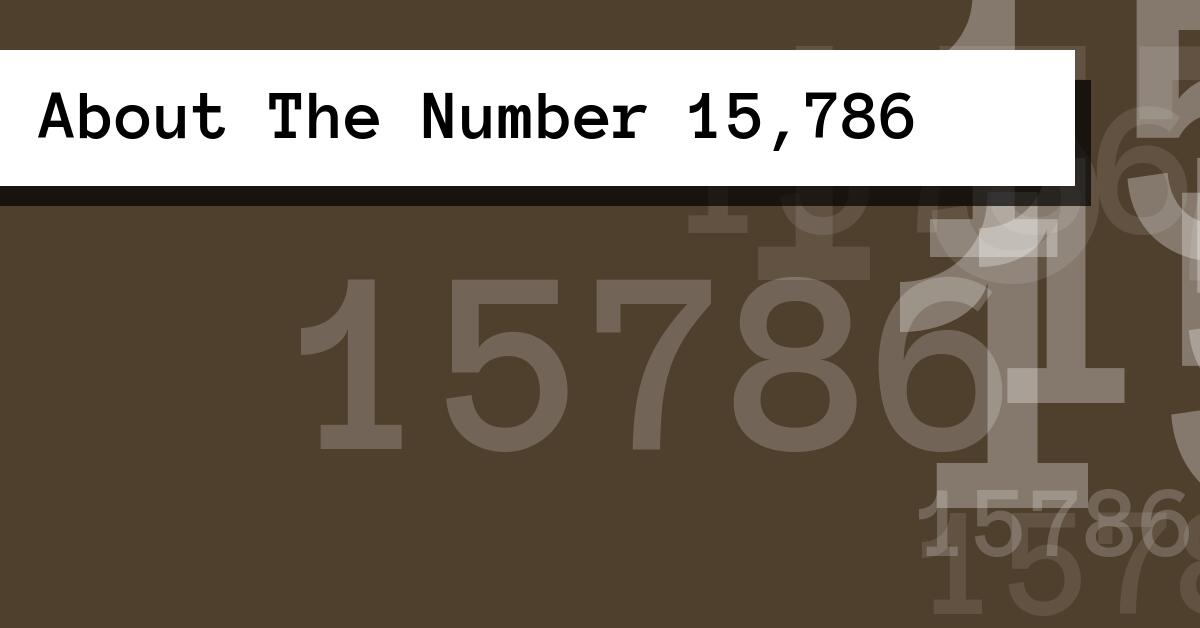 About The Number 15,786