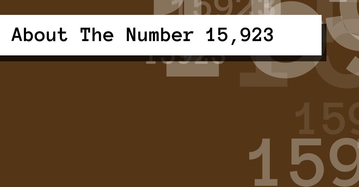 About The Number 15,923