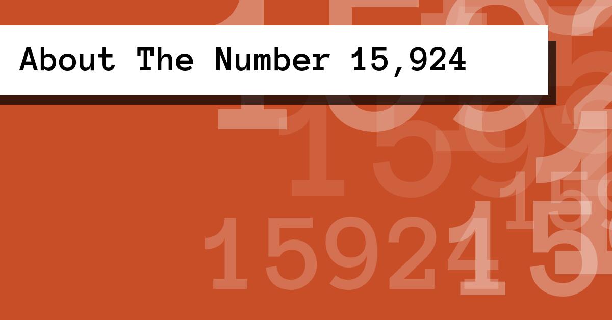 About The Number 15,924