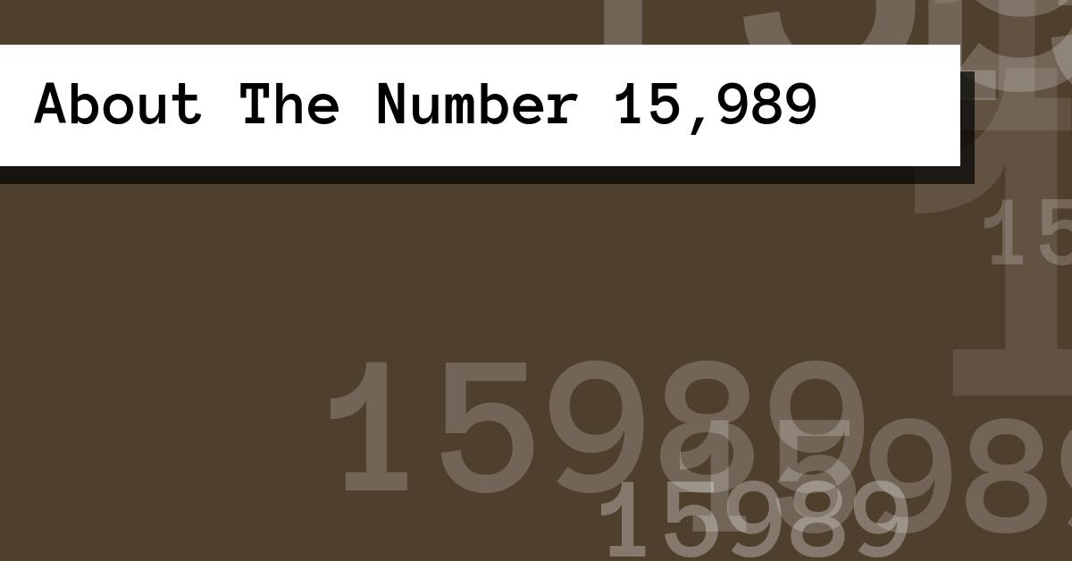 About The Number 15,989