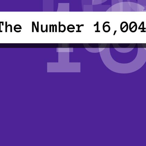 About The Number 16,004