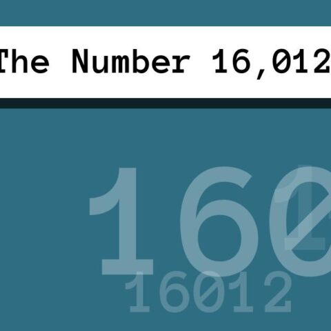 About The Number 16,012